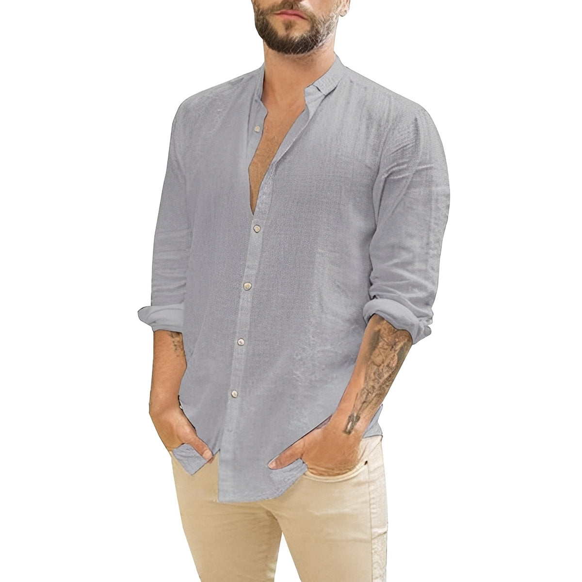 Johnny - Simple Button-Front Shirt for Men