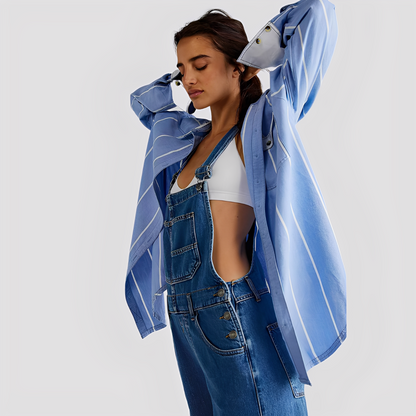 Mildred - Κλασική, χαλαρή τζιν σαλοπέτα για γυναίκες