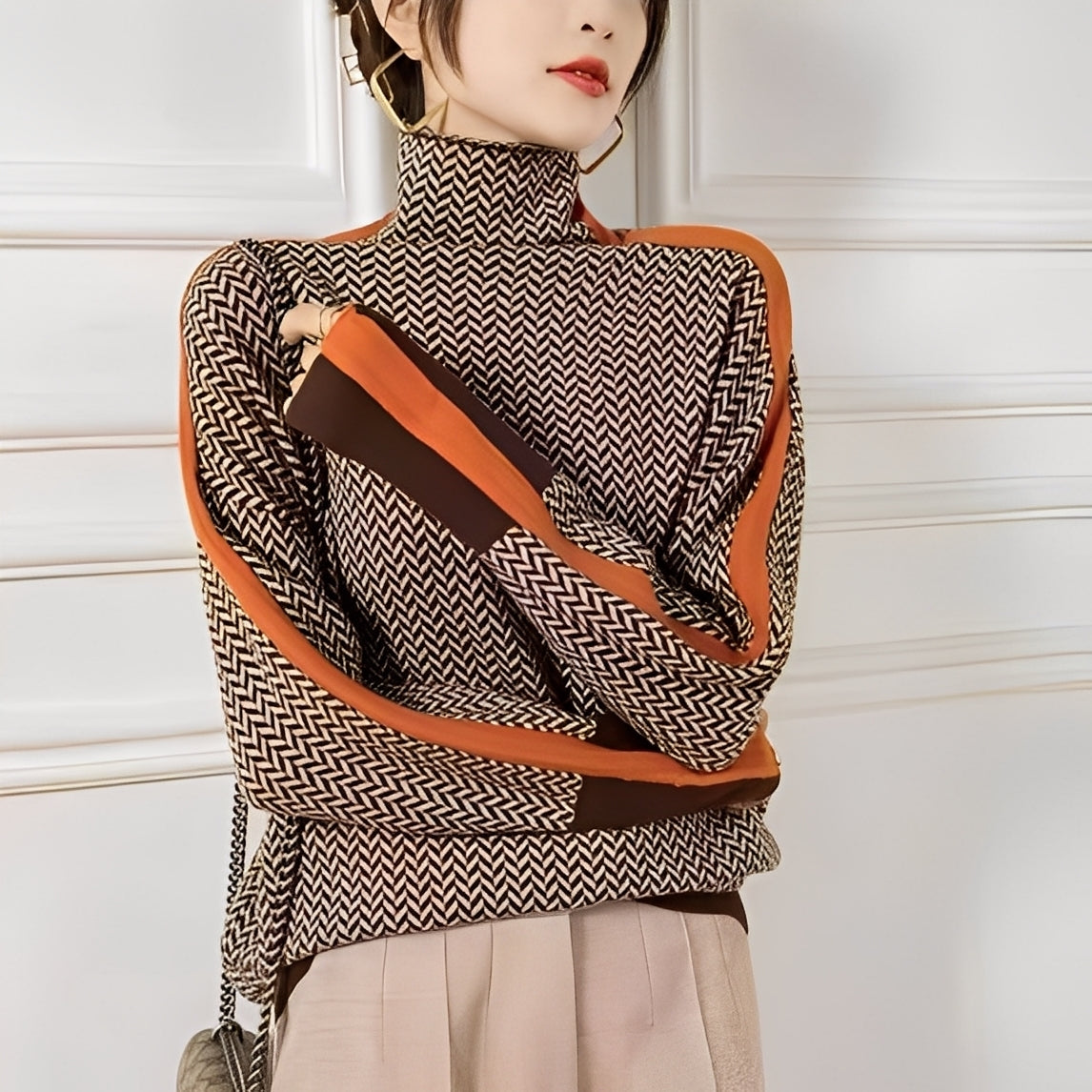 Roxanna - Καθημερινός, χαλαρός ριγέ πουλόβερ για γυναίκες