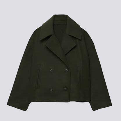 Bethney - Veste courte élégante en laine avec col pour femmes