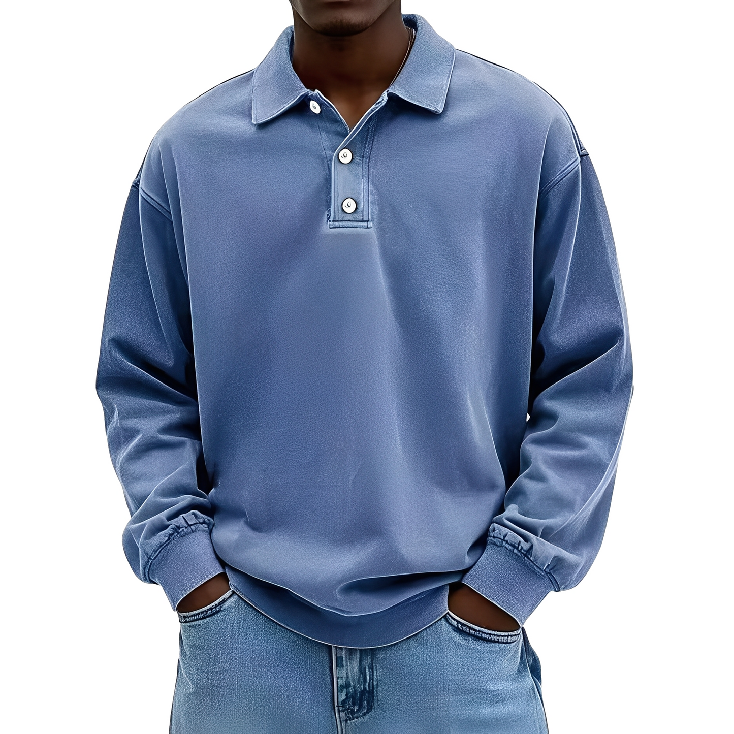 Chris - Klasyczna gruba koszulka z długim rękawem dla mężczyzn