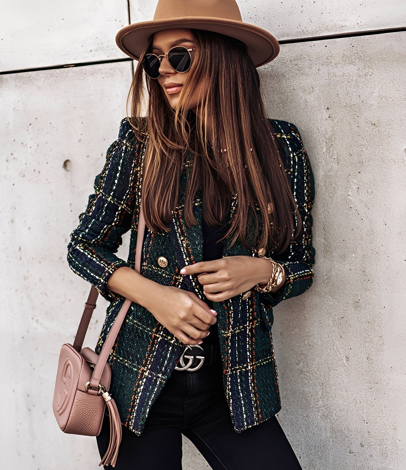 Cheri - Στιλάτος, στενά κομμένος σακάκι με καρό για γυναίκες