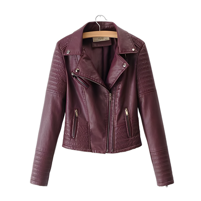 Cherie - Stylish, slim leather jacket for women