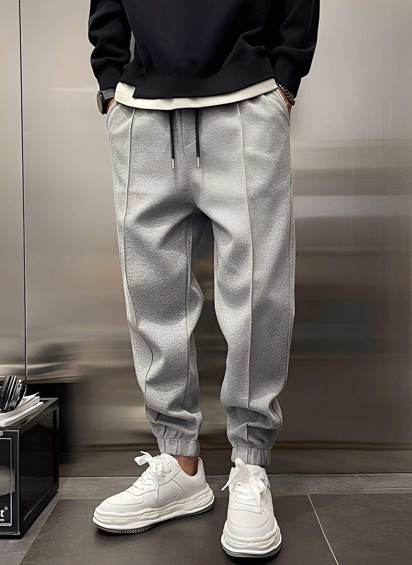 Philip - Χαλαρό, παχύ, πλατύ παντελόνι για άνδρες