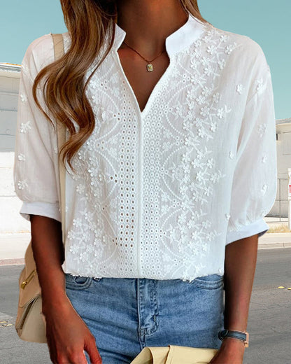 Dina - Elegant Embroidered Blouse