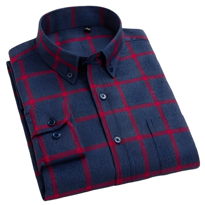 Nikolas - Chemise en coton à carreaux quotidienne pour hommes