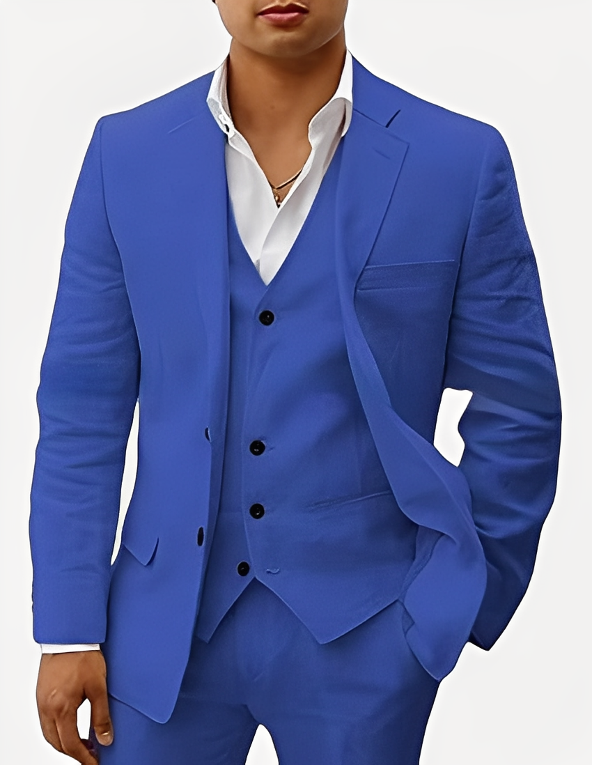 Beckham - Κομψό τριμερές σετ λινό για άνδρες