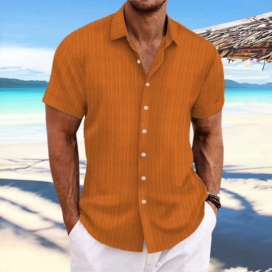 Dominic - Casual short-sleeve shirt with button placket for men