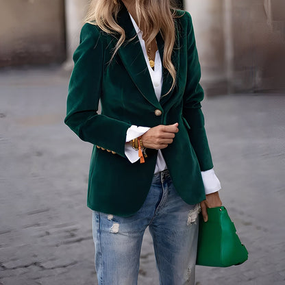 Alise - Κομψό, στενό κομμένο βελούδινο σακάκι για γυναίκες