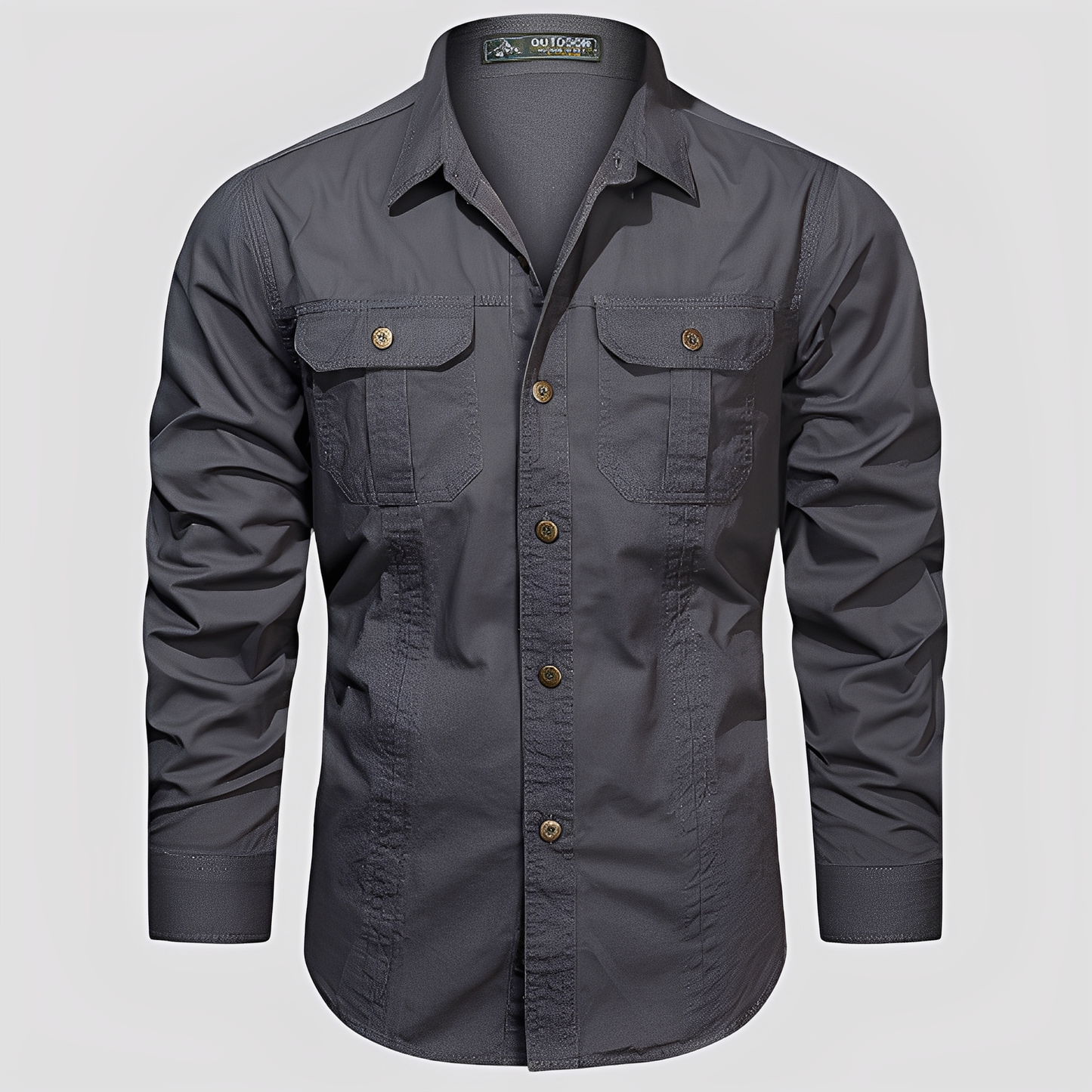 Ranulph - Luźna koszula cargo z długim rękawem dla mężczyzn