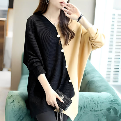 Madilynn - Καθημερινός Πουλόβερ με Σχέδιο Patchwork για Γυναίκες