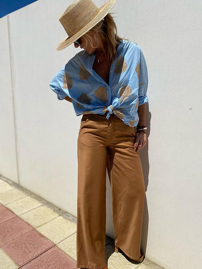 Meghan - Chic embroidered blouse with buttons