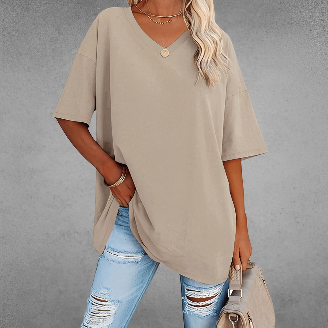 Andrea - Trendy V-neck Women's Top