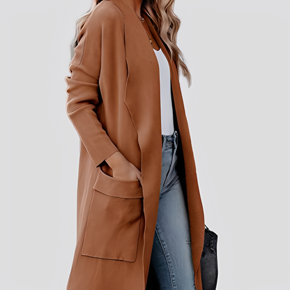 Chantal - Χαλαρό μακρύ τουίντ πλεκτό ζακέτα για γυναίκες