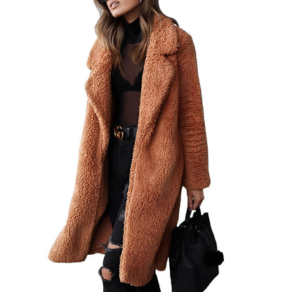 Katharine - Elegant wool fur coat for women