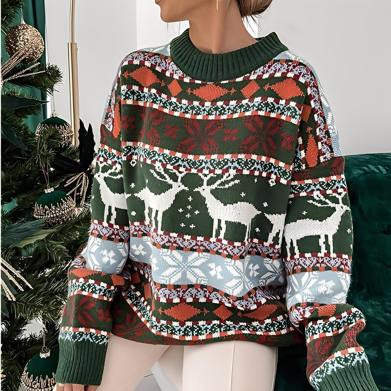 Rosemary - Στυλάτο, ζεστό χριστουγεννιάτικο πουλόβερ για γυναίκες