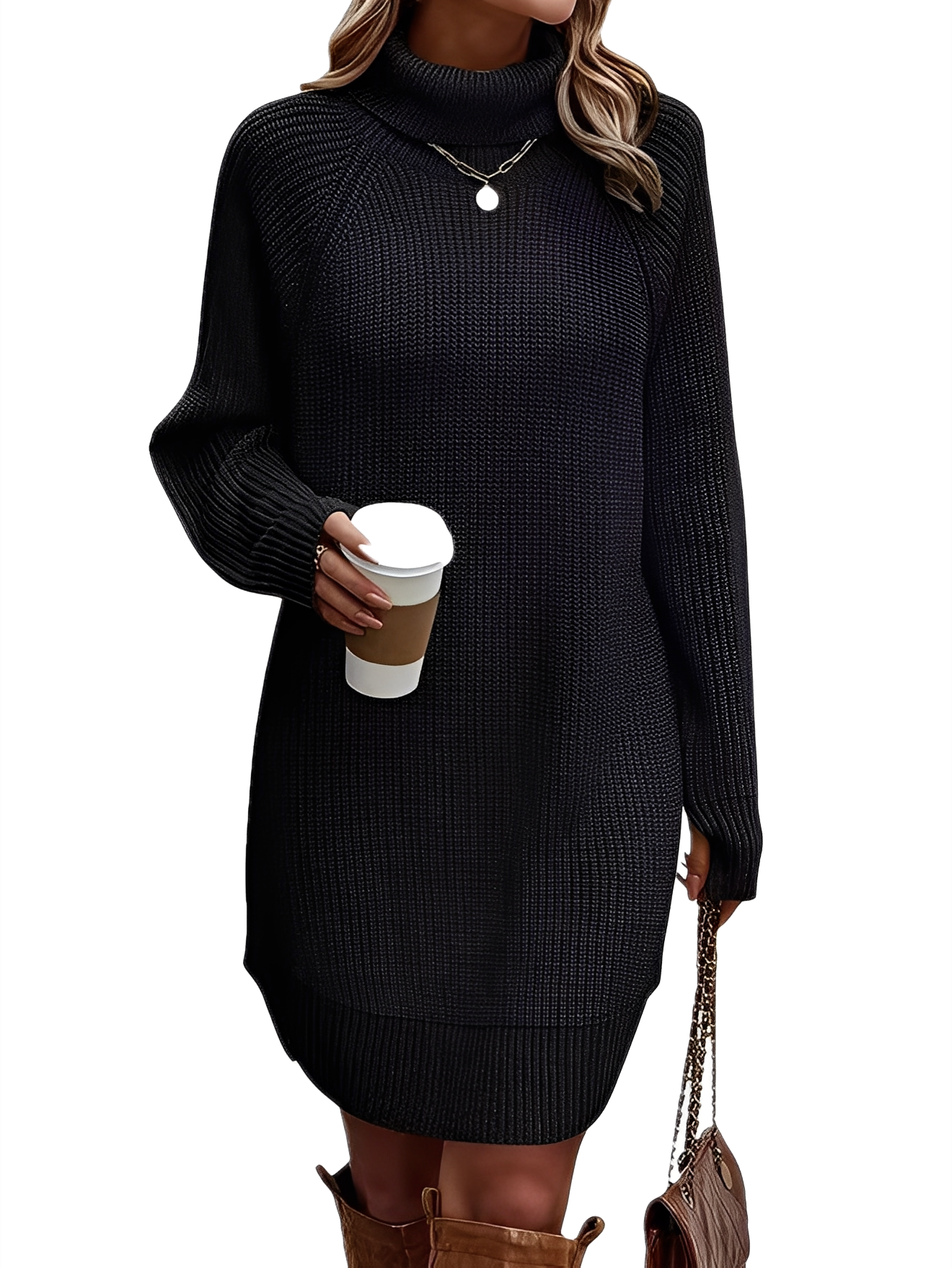 Melanie - Elegant, warm knitted dress for women