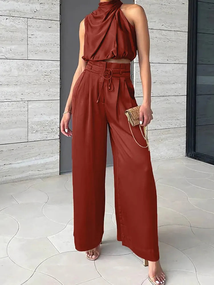 Donna - Stylish Set with Blouse and Wide Pants
