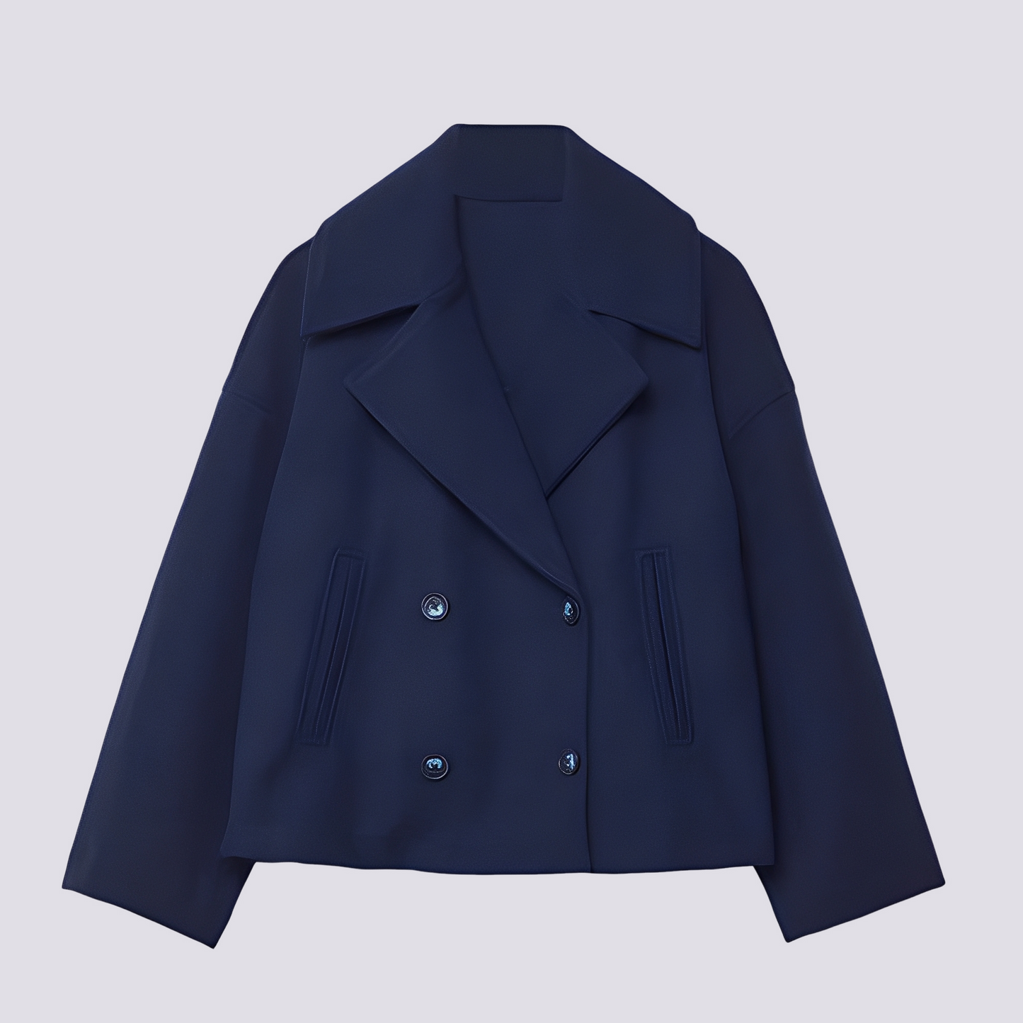 Bethney - Veste courte élégante en laine avec col pour femmes