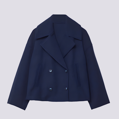 Bethney - Veste courte élégante en laine avec col pour femmes