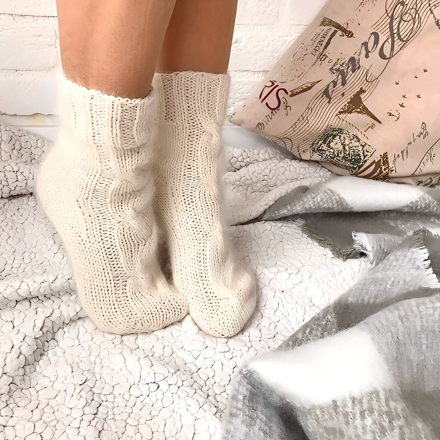 Dorothy - Chaussettes chaudes en laine tricotée pour femmes