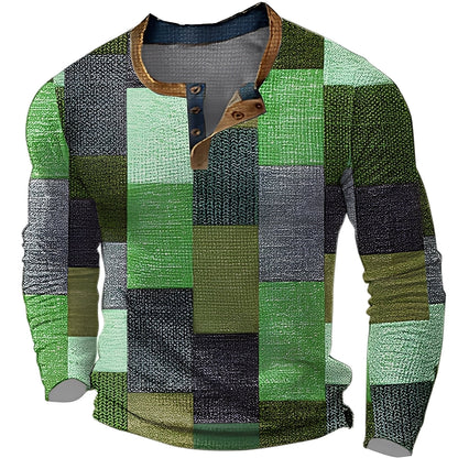 Brennan - Codzienna koszula z długim rękawem z nadrukiem dla mężczyzn