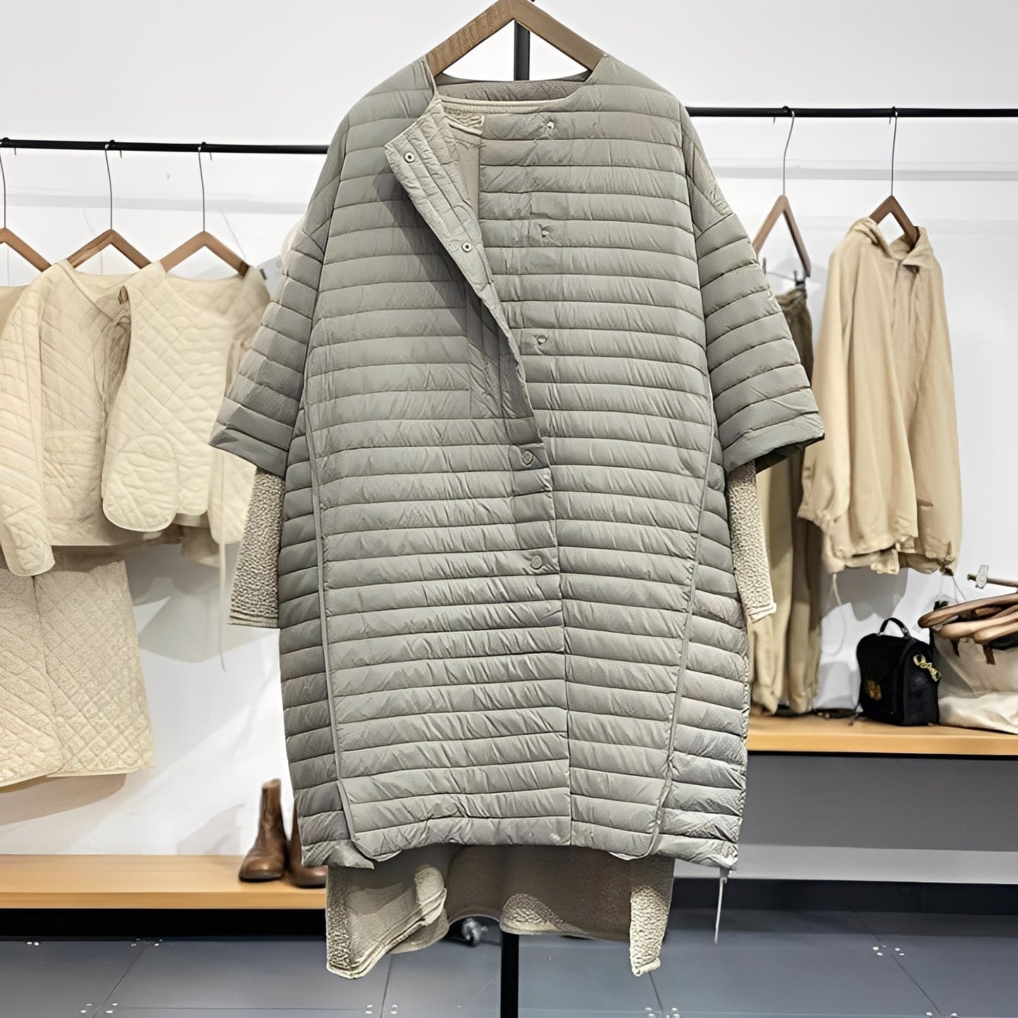 Gladys - Loose Oversized Coat with Buttons for Women