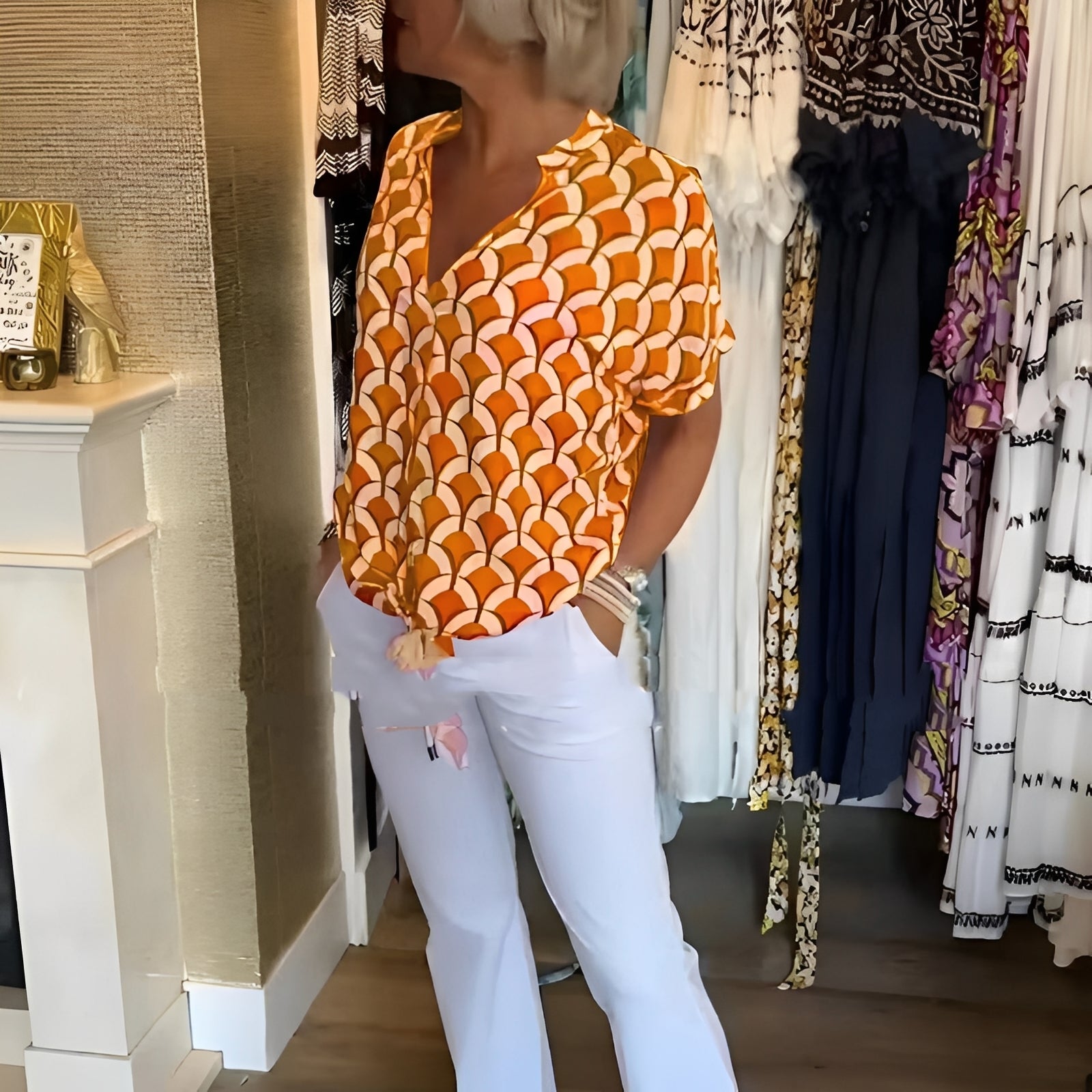 Leona - Women's Stylish Printed Top