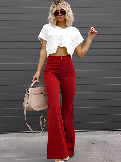 Deziree - Καθημερινή Flare Παντελόνι με Υψηλή Μέση για Γυναίκες