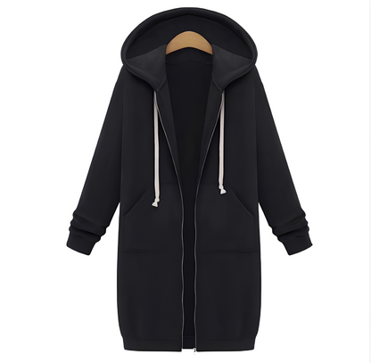 Jasmin - Relaxed, thick, short-length hooded jacket