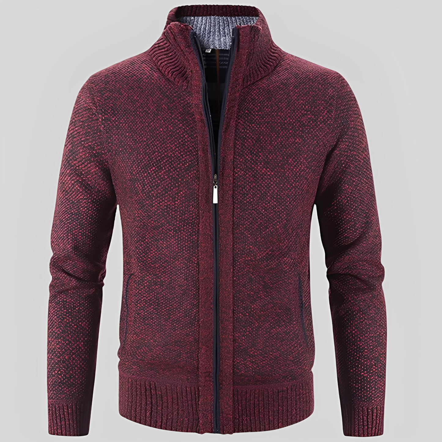 Kelvin - Απλή Πλεκτή Ζακέτα με Φερμουάρ για Άνδρες