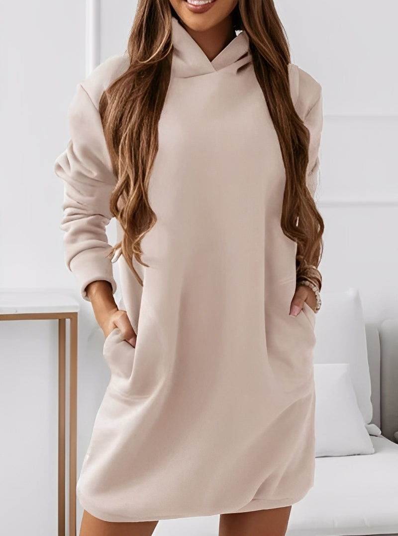 Michaela - Stylish mini dress with hood for women