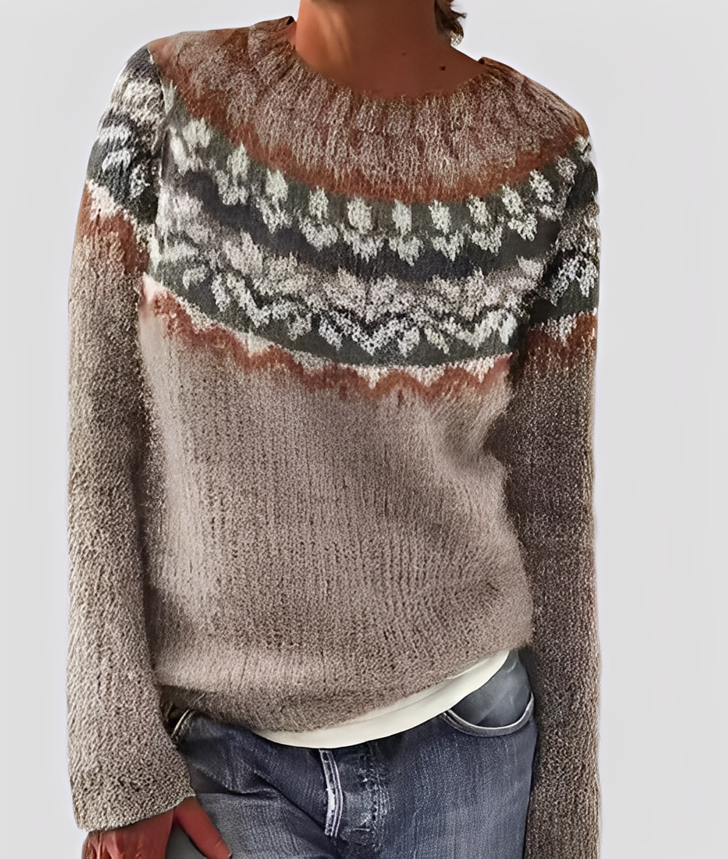 Christal - Κομψό, χαλαρά κομμένο μάλλινο πουλόβερ για γυναίκες