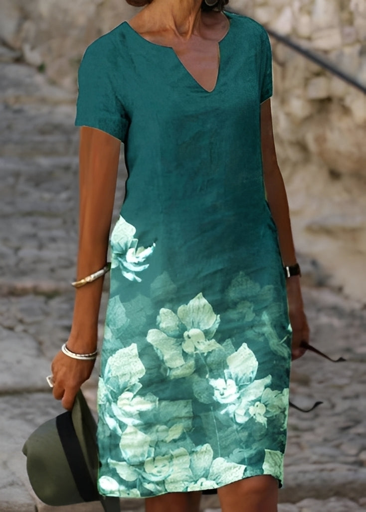 Kristina - Stylish short-sleeve floral dress for women