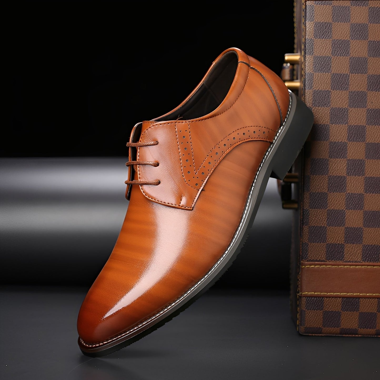 Desmond - Official Leather Shoes with Brogue Details for Men