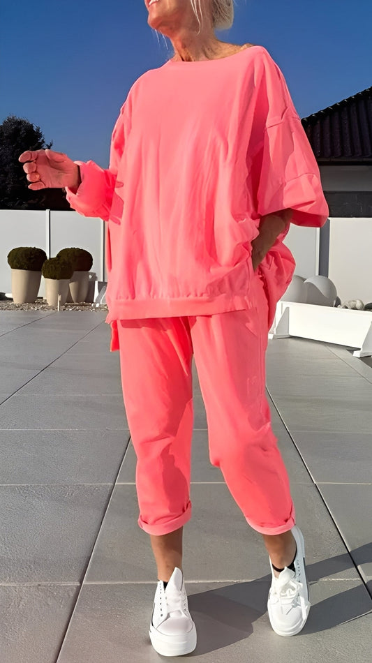 Eleanore - Χαλαρό σετ από χαλαρό πάνω και παντελόνι για γυναίκες