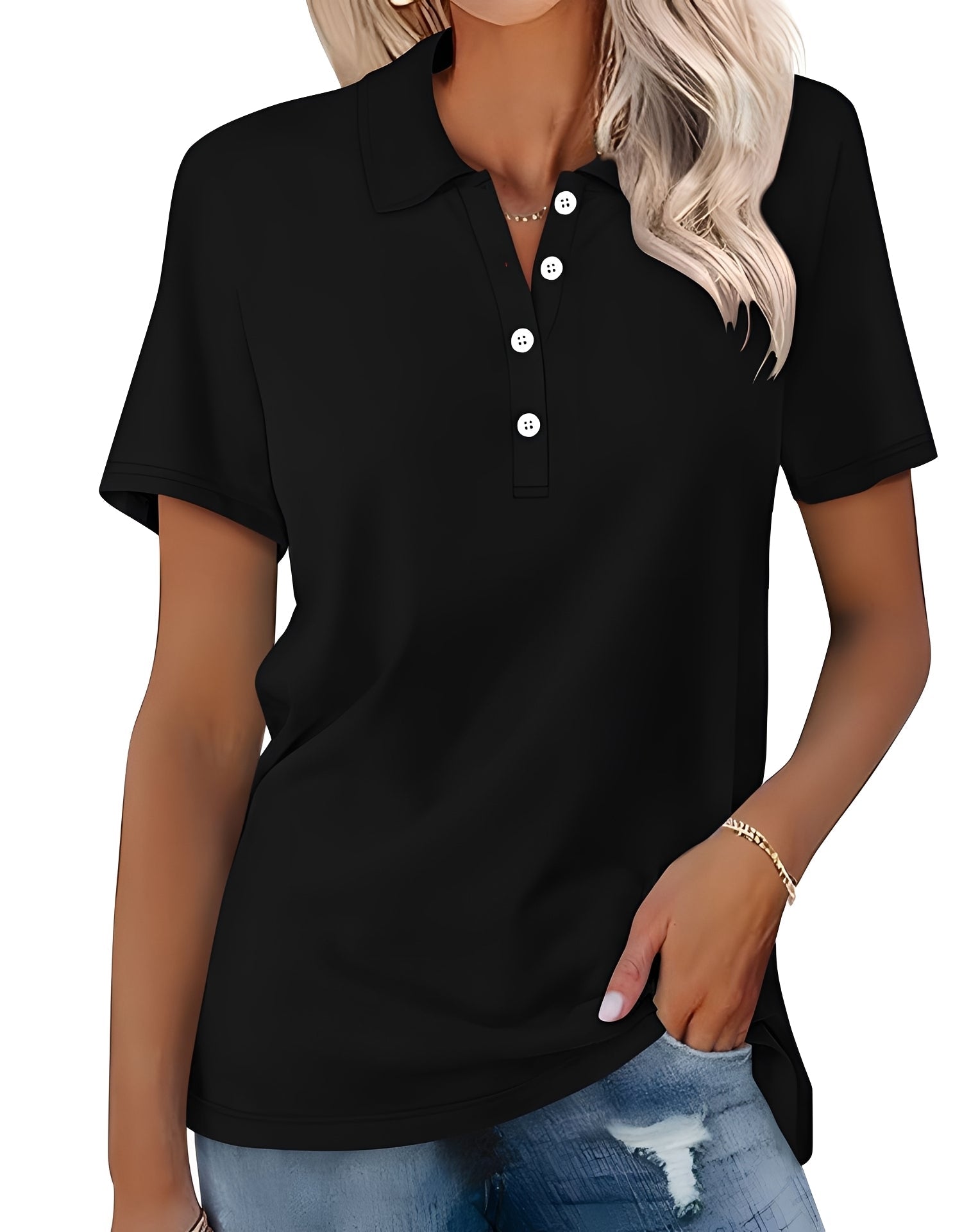 Amanda - Casual Short-Sleeve Polo Shirt for Women