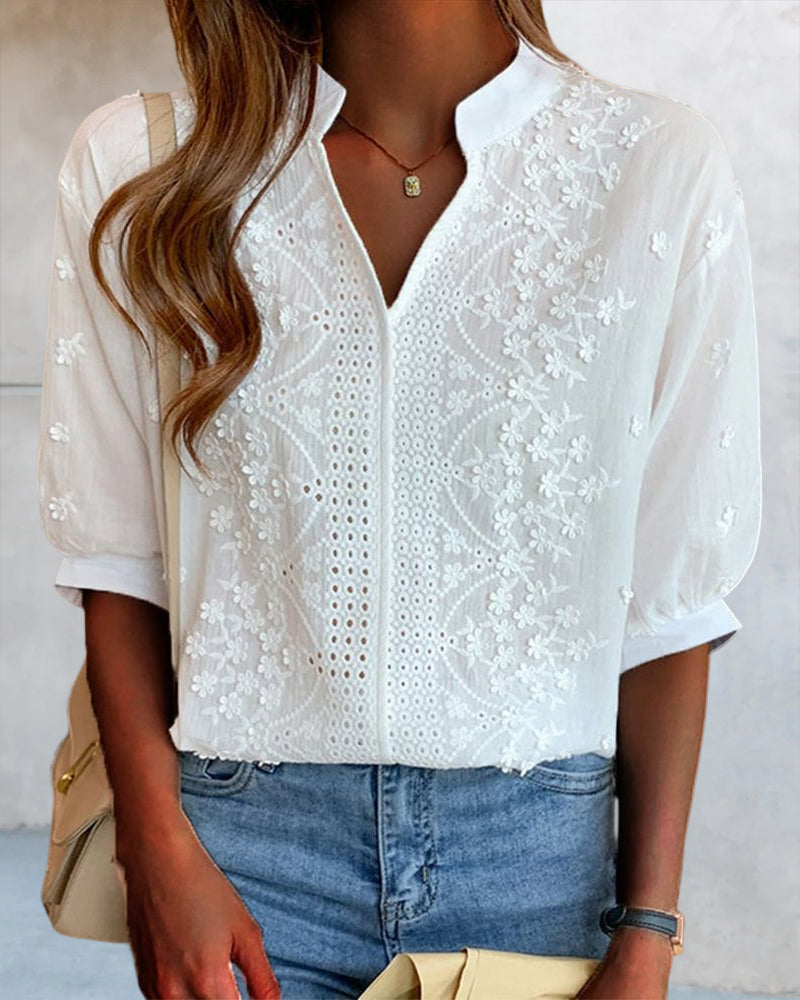 Dina - Elegant Embroidered Blouse