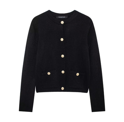 Zinnia - Daily cardigan with gold button row for women