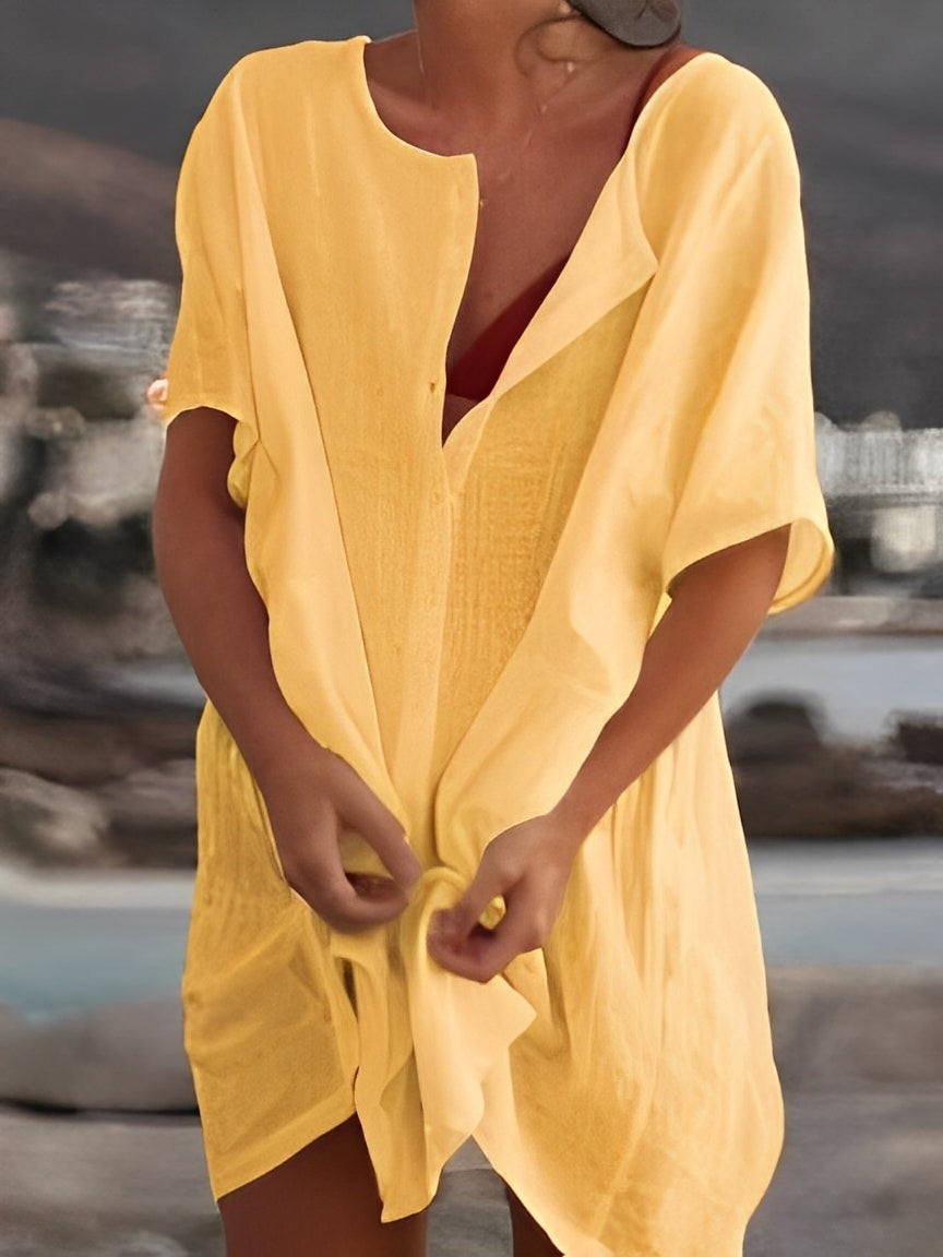 Viona - Loose dress made of cotton-linen for women