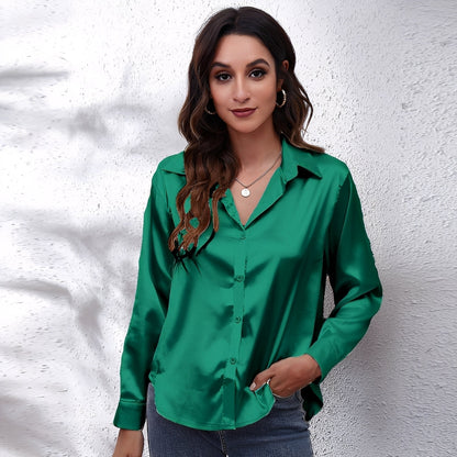 Haylee - Relaxed Long-Sleeve Silk Shirt for Women