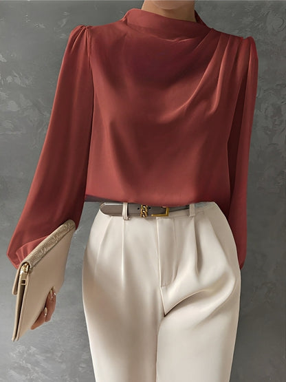 Meghan - Stylish Pleated Satin Blouse for Women