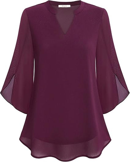 Brianna - Blouse with open sleeve and stylish movement