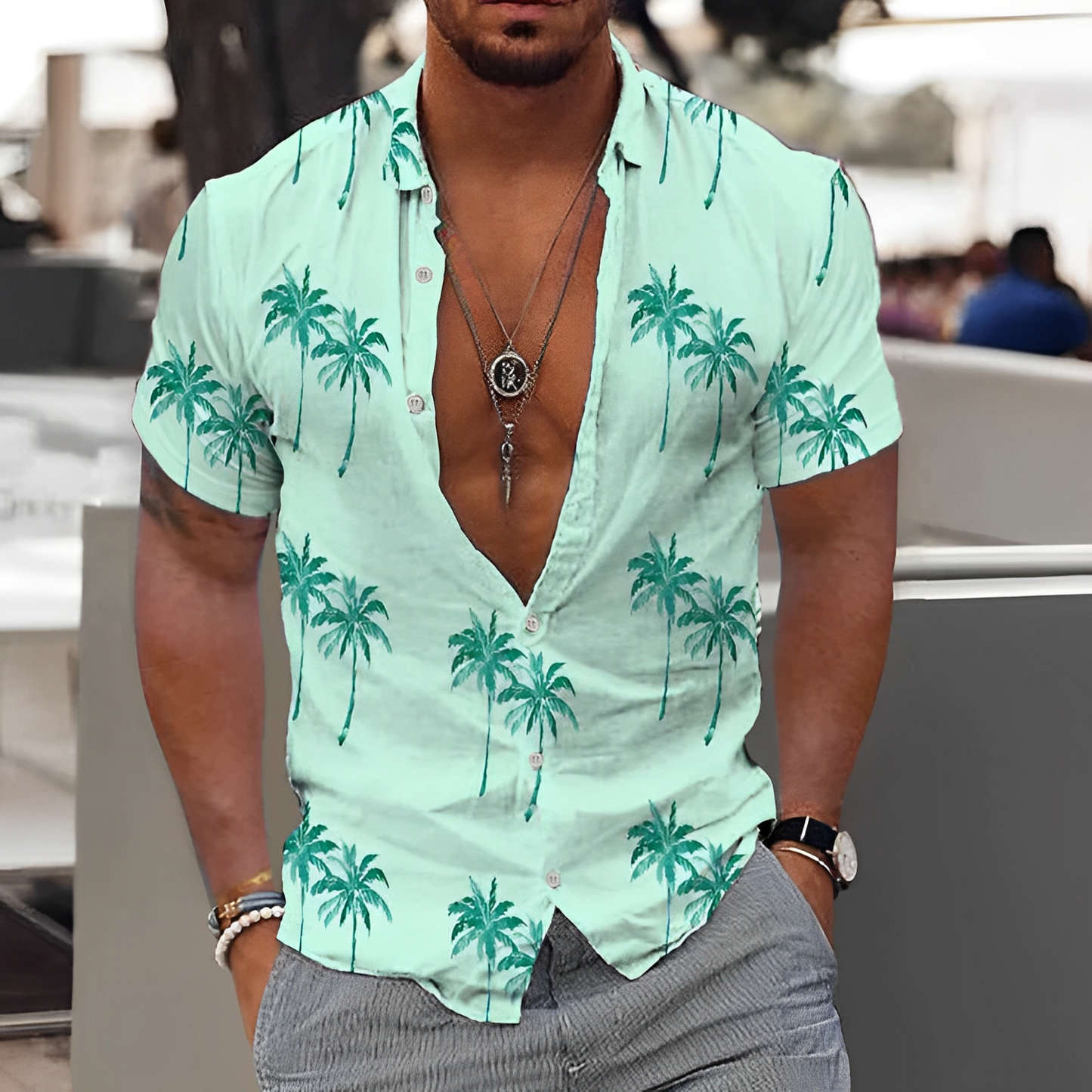 Rowen - Linen Shirt with Pattern