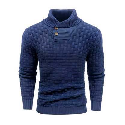 Branson - Pull tricoté quotidien à col montant pour hommes