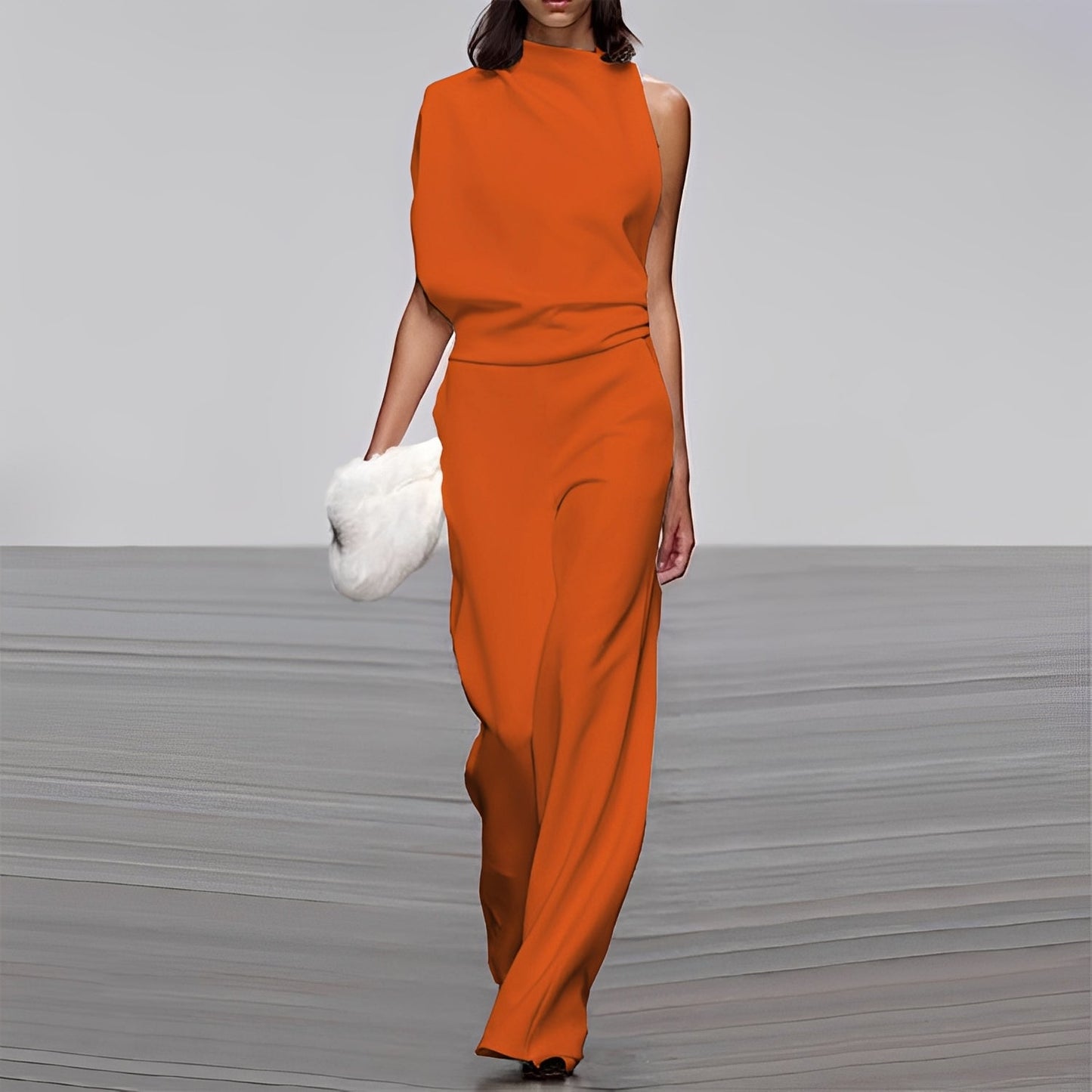 Lucie - Elegant, Glamorous One-Shoulder Jumpsuit for Women