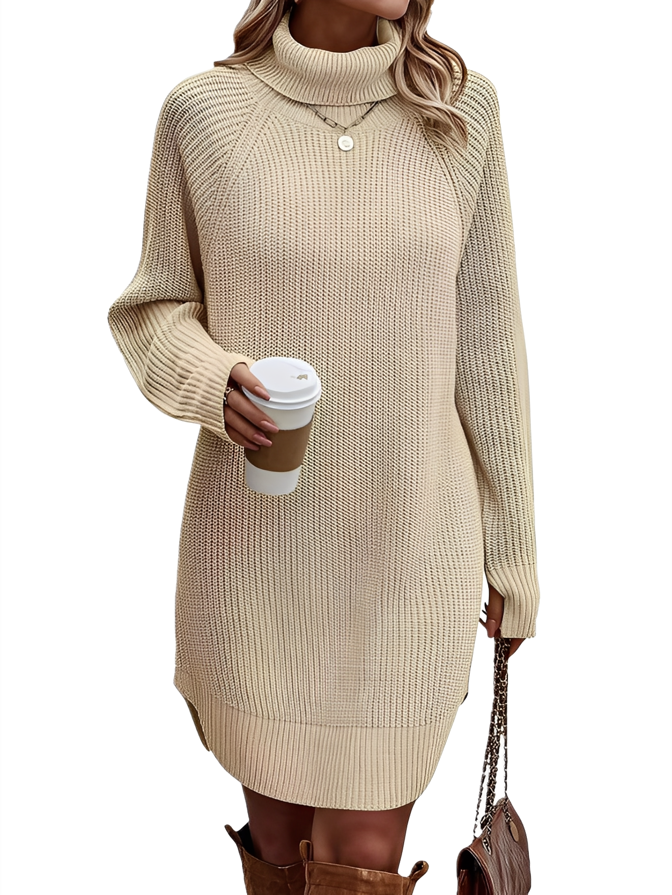 Melanie - Elegant, warm knitted dress for women
