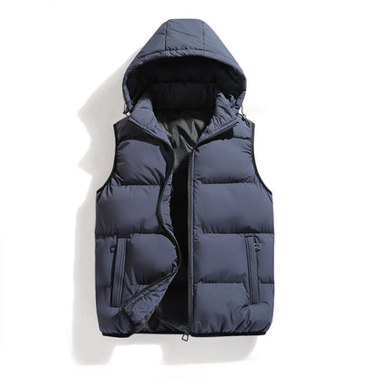 Kenneth - Modern, warm vest with hood for men