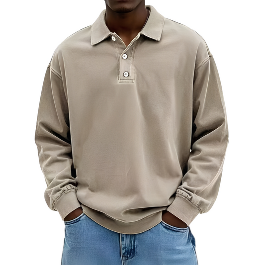 Chris - Κλασικό παχύ μακρυμάνικο μπλουζάκι για άνδρες