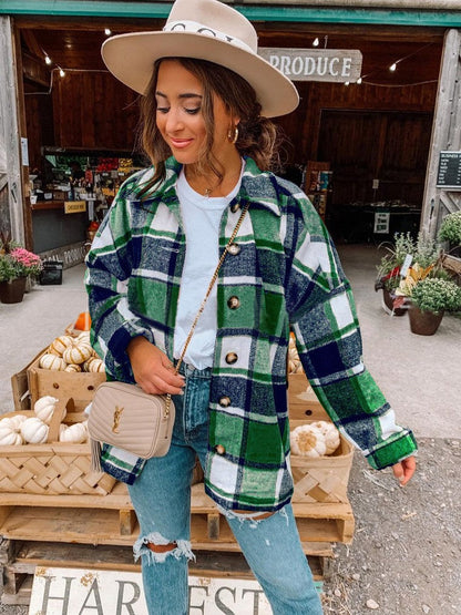 Justy - Χαλαρό, χαλαρά κομμένο φανελένιο πουκάμισο για γυναίκες